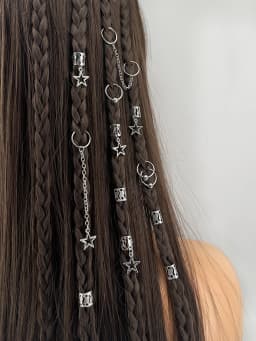 32pcs Star Dreadlock Hair Braids Cuffs and Braid Decorations Hair Accessories Loc Hair Jewelry for Braids for Women