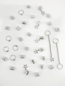 32pcs Star Dreadlock Hair Braids Cuffs and Braid Decorations Hair Accessories Loc Hair Jewelry for Braids for Women