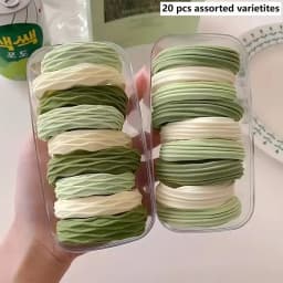 20Pcs High-Elasticity Hair Ties for Women Minimalist Hair Bands Soft Stretchy Ponytail Holders Everyday Elastic Hair Accessories