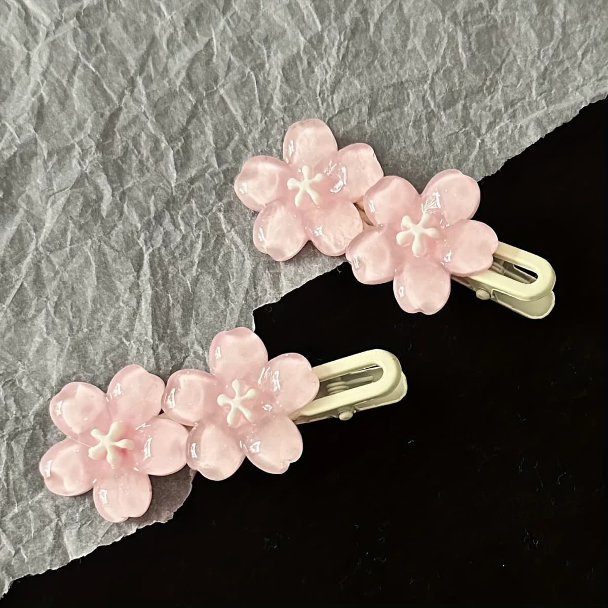 1pc/2pcs Five-petal Colorful Duck Clip, Women's Flower Pattern Hair Accessories, Women's Hair Clip, Suitable for