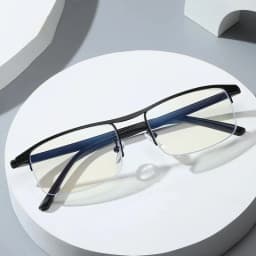 Progressive Multifocal Reading Glasses for Women and Men Anti-Blue Light Half Frame Bifocal Presbyopia Eyeglasses +100 To +400