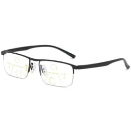 Progressive Multifocal Reading Glasses for Women and Men Anti-Blue Light Half Frame Bifocal Presbyopia Eyeglasses +100 To +400