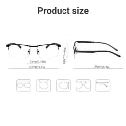 Progressive Multifocal Reading Glasses for Women and Men Anti-Blue Light Half Frame Bifocal Presbyopia Eyeglasses +100 To +400