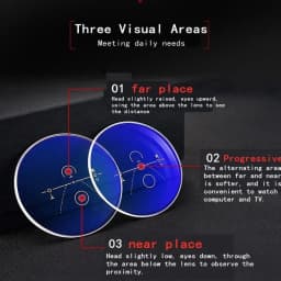 Progressive Multifocal Reading Glasses for Women and Men Anti-Blue Light Half Frame Bifocal Presbyopia Eyeglasses +100 To +400
