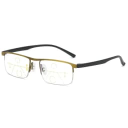 Progressive Multifocal Reading Glasses for Women and Men Anti-Blue Light Half Frame Bifocal Presbyopia Eyeglasses +100 To +400