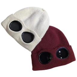 Men Women Knitted Hat with Goggles Windproof Winter Warmer Ski Beanies Unisex Soft Warm Anti-slip Ear Protection Garros