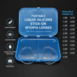 2026 Silicone Stick-on Myopic Lenses Portable Nearsighted Patch Adhesive Sunglasses Swimming Glasses Sports Protective Glasses