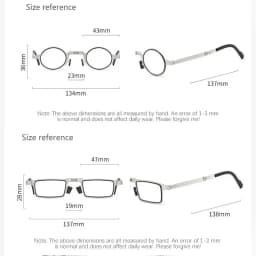 Unisex Folding Reading Glasses Transparent Lenses Full Metal Frame Anti Blue Light Comes with Case for Men and Women