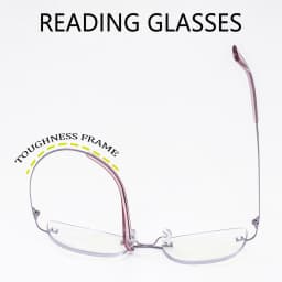 Women Progressive Multifocal Cat Eye Reading Glasses with Pink Purple Coatings Lens Rimless Design Flexible Temples Comfortable