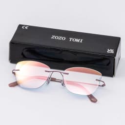 Women Progressive Multifocal Cat Eye Reading Glasses with Pink Purple Coatings Lens Rimless Design Flexible Temples Comfortable