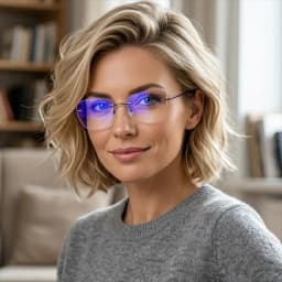 Women Progressive Multifocal Cat Eye Reading Glasses with Pink Purple Coatings Lens Rimless Design Flexible Temples Comfortable