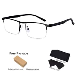 Hot Sale Progressive Reading Glasses Multifocal Anti Blue Ray Glass Glasses Half Frame Metal Alloy Men Women 1.5 1.0 2.5 Black