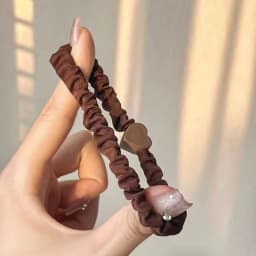 5pcs/Set Mixed Styles Hair Ties High Elastic Heart Shaped Rubber Band Women Girl No-Damage Ponytail Holder Scrunchies