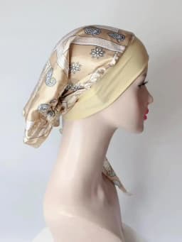 Printed Pre-tie Headscarf Women Elastic Muslim Female Turban Cancer Chemo Hat Hair Loss Cover Head Wrap Headwear Stretch Bandana