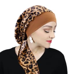 Printed Pre-tie Headscarf Women Elastic Muslim Female Turban Cancer Chemo Hat Hair Loss Cover Head Wrap Headwear Stretch Bandana