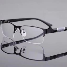 Business Men's Photochromic Myopia Glasses Unisex Half Frame Square Near Sight Eyeglasses Optical Prescription Minus Eyewear