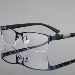 Business Men's Photochromic Myopia Glasses Unisex Half Frame Square Near Sight Eyeglasses Optical Prescription Minus Eyewear