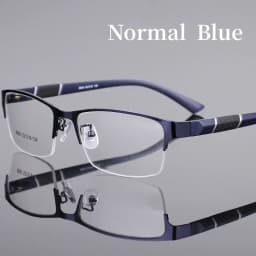 Business Men's Photochromic Myopia Glasses Unisex Half Frame Square Near Sight Eyeglasses Optical Prescription Minus Eyewear