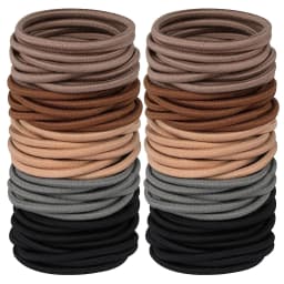 10/50pcs 4mm Mix Color Black No Damage Elastics Hair Ties Bands Leagues Pony Tails Holders for Men Women Girls and Boys Bulk
