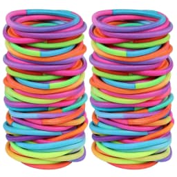 10/50pcs 4mm Mix Color Black No Damage Elastics Hair Ties Bands Leagues Pony Tails Holders for Men Women Girls and Boys Bulk