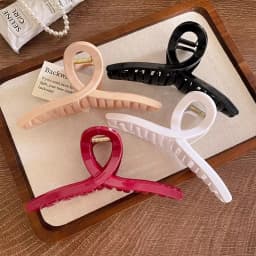 13cm Large Cross Safe Soft Silicone Hair Claw Clips Women's High Elastic Shark Grip Deformable Anti Collision Hair Accessories K