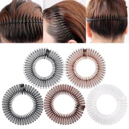 Plastic Full Circle Headbands Hair Hoop Band Clips Hairband Stretch Flexible Comb Teeth Face Wash Fixed Fashion Hair Accessories