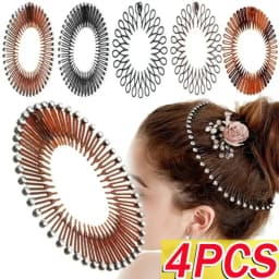 Plastic Full Circle Headbands Hair Hoop Band Clips Hairband Stretch Flexible Comb Teeth Face Wash Fixed Fashion Hair Accessories