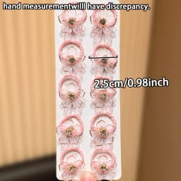 10pcs Girls Elastic Hair Bands with Rhinestone And Flower Decorations High Elasticity Durable Hair Ties for Outdoors And Braidin