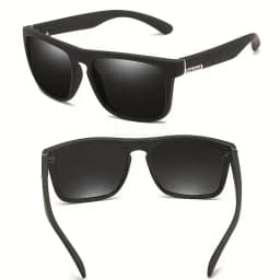2PCS Fashion Square Polarized Sunglasses Men Vintage Plastic Male Sun Glasses Women Stylish Black Sport Shades UV400