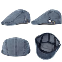 Spring Summer Watered Denim American Casual Retro Beret  Washed Old Street Forward Hat British Painter Newsboy Cap Visor