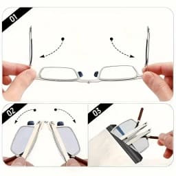Ultra Thin Rosewood Folding Reading Glasses Portable Ultra-light Finished Eyeglasses Compact With Glasses Case 1.0-4.0