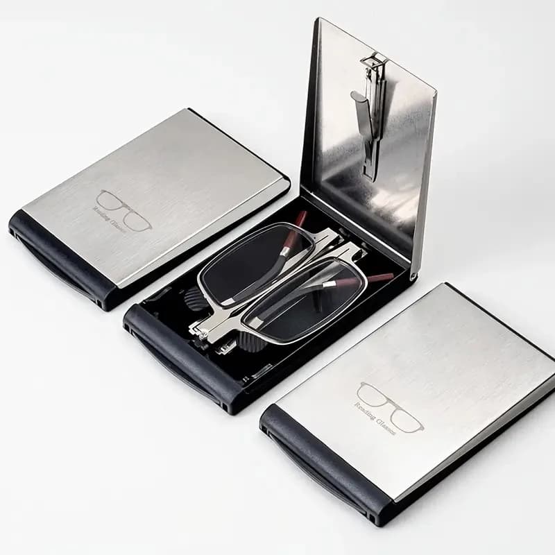 Ultra Thin Rosewood Folding Reading Glasses Portable Ultra-light Finished Eyeglasses Compact With Glasses Case 1.0-4.0