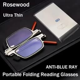 Ultra Thin Rosewood Folding Reading Glasses Portable Ultra-light Finished Eyeglasses Compact With Glasses Case 1.0-4.0
