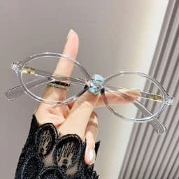 Y2K Retro Oval Frame Glasses Women Female Sweet Cool Eyewear Trend Reading Computer Anti Blue Light Eyeglasses
