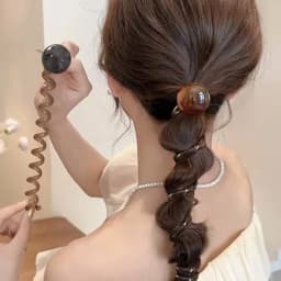 Vintage Ball Heart Straight Elastic Headband For Women Girls Ponytial Holder Hair Tie Scrunchie Hairband Hair Accessories