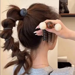 Vintage Ball Heart Straight Elastic Headband For Women Girls Ponytial Holder Hair Tie Scrunchie Hairband Hair Accessories