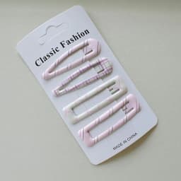 4pc Fashion College Plaid BB Hairpin Hair Side Clips for Girls Women Korean Hair Accessories