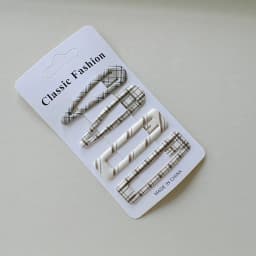 4pc Fashion College Plaid BB Hairpin Hair Side Clips for Girls Women Korean Hair Accessories