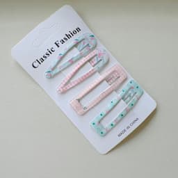 4pc Fashion College Plaid BB Hairpin Hair Side Clips for Girls Women Korean Hair Accessories
