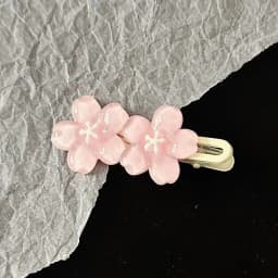 Jelly Cherry Blossom Hair Clips Pink Blue Flower Hairpins for Girl Romantic Wave Side Bangs Barrettes Kawaii BB Hair Accessories