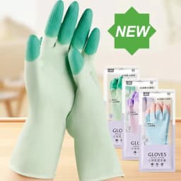 Silicone Dishwashing Cleaning Gloves Kitchen Supplies Anti Slip Convenient Long Dishwashing Gloves Reusable Durable Household