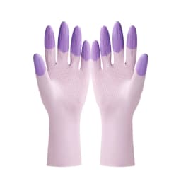 Silicone Dishwashing Cleaning Gloves Kitchen Supplies Anti Slip Convenient Long Dishwashing Gloves Reusable Durable Household