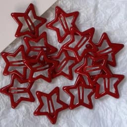 10 Pcs/Lot New Red Star Snap Clips for Girl Waterdrop Barrettes Black Hairpin Women Silver Hair Clip Accessories Kawaii BB Clip