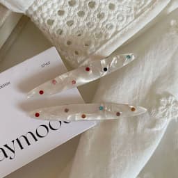 Korean Niche Design Sense Color Point Drill Acetic Acid Hairpin Women's Side Bangs Clip Duck Bill Clip Hairpin Clip Headdress