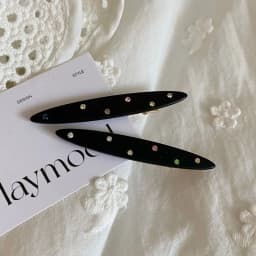 Korean Niche Design Sense Color Point Drill Acetic Acid Hairpin Women's Side Bangs Clip Duck Bill Clip Hairpin Clip Headdress