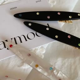 Korean Niche Design Sense Color Point Drill Acetic Acid Hairpin Women's Side Bangs Clip Duck Bill Clip Hairpin Clip Headdress