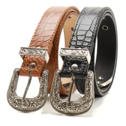 Casual Pin Buckle Carved Buckle Belt Vintage Girdle PU Leather Belt Y2k Hip Hop Waistband