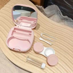 Contact Lens Case Portable Simple Design with Mirror Travel Contact Lens Kit for Daily Use Storage Box for Glasses