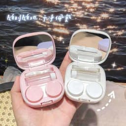 Contact Lens Case Portable Simple Design with Mirror Travel Contact Lens Kit for Daily Use Storage Box for Glasses