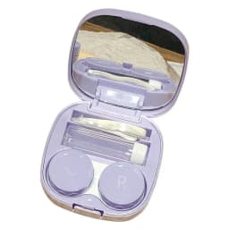 Contact Lens Case Portable Simple Design with Mirror Travel Contact Lens Kit for Daily Use Storage Box for Glasses